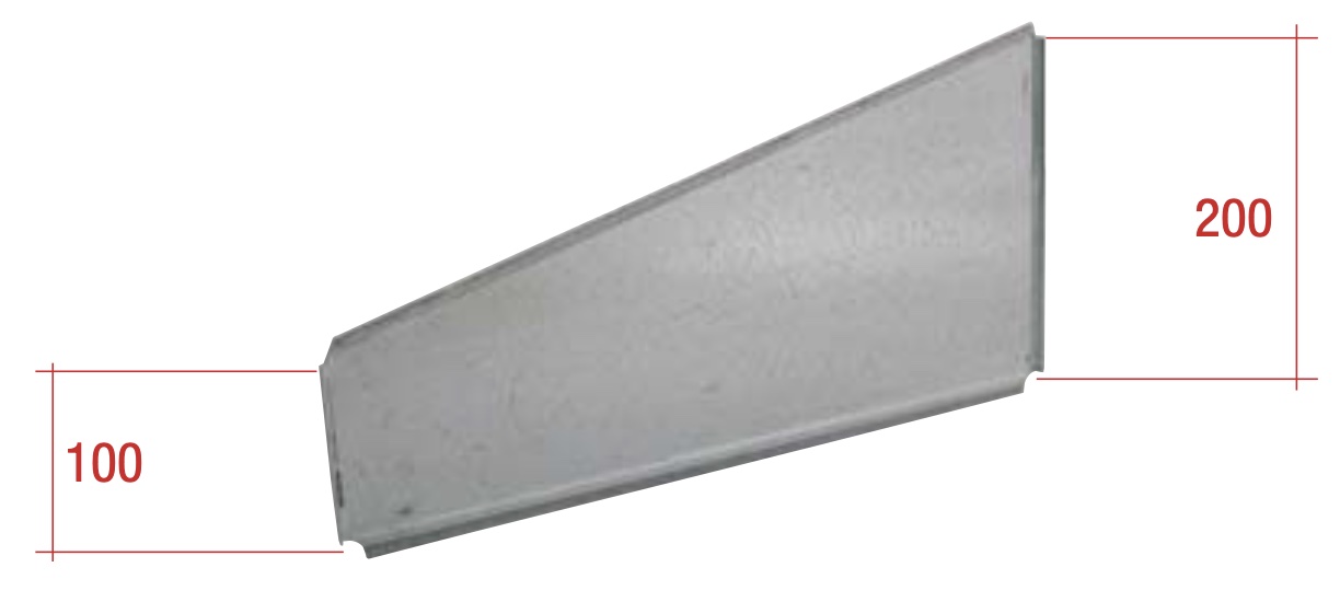 Trennblech Trapezform für aufgesetzte Lagerwanne Metalsistem